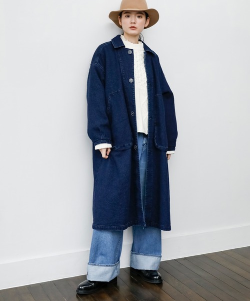 Brocante（ブロカント）の「[Brocante / ブロカント] ジャガードデニム ウーブリエコート（その他アウター・レディース・インディゴブルー・2）」の2枚目の写真