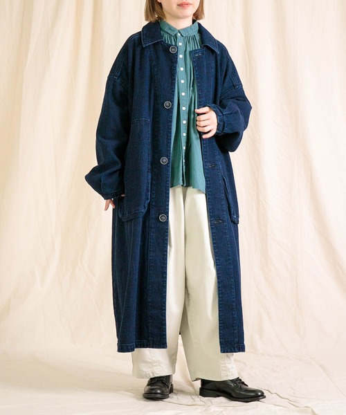 Brocante（ブロカント）の「[Brocante / ブロカント] ジャガードデニム ウーブリエコート（その他アウター・レディース・インディゴブルー・2）」の3枚目の写真