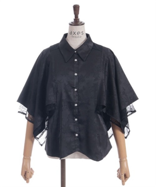 axes femme（アクシーズファム）の「ケープ風ジャカードブラウス（シャツ/ブラウス・レディース・ホワイト/ミント/ブラック/ラベンダー・FREE）」の12枚目の写真