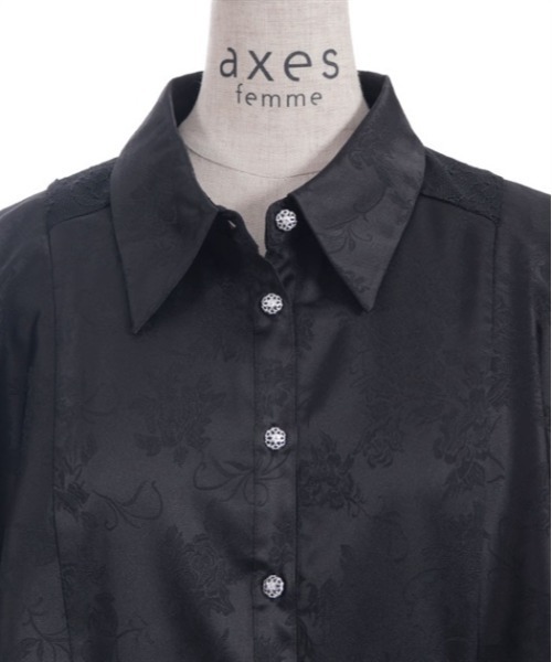 axes femme（アクシーズファム）の「ケープ風ジャカードブラウス（シャツ/ブラウス・レディース・ホワイト/ミント/ブラック/ラベンダー・FREE）」の16枚目の写真