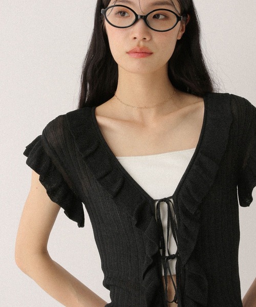 Heather（ヘザー）の「フリルノースリーブニット 497356（ニット