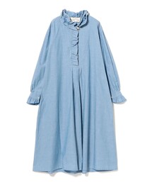 fennica | dahl'ia / シャンブレーフリル ワンピース(ワンピース)