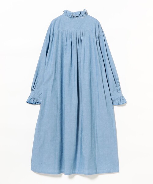 fennica（フェニカ）の「dahl'ia / シャンブレーフリル ワンピース（ワンピース・レディース・ブラック/ブルー・ONE SIZE）」の10枚目の写真