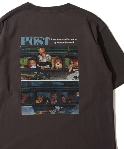 TETE HOMME（テットオム）の「【THE SATURDAY EVENING POST】Going&coming グラフィックプリントTシャツ（Tシャツ/カットソー・レディース・オフホワイト/チャコールグレー/ワインレッド・MEDIUM/LARGE/X-LARGE）」の2枚目の写真