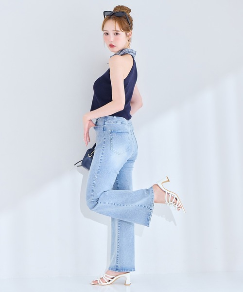 one after another NICE CLAUP(ワンアフターアナザーナイスクラップ)の「襟付きノースリニット(ニット/セーター・レディース・ブラック/ネイビー/ベージュ・FREE)」の17枚目の写真