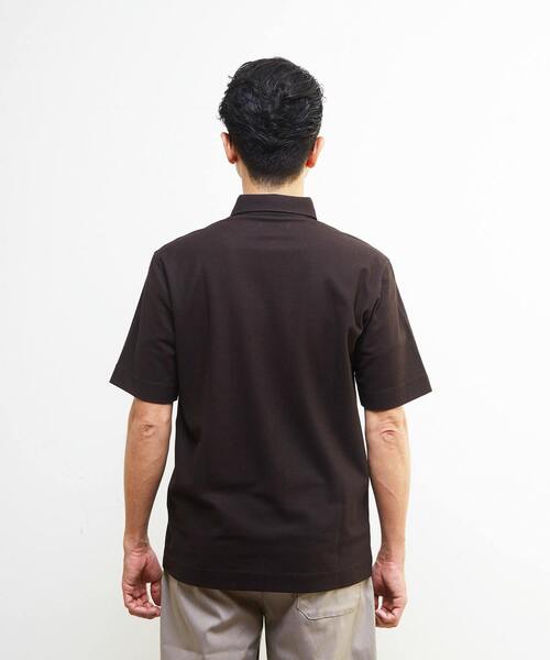 MEN'S MELROSE(メンズメルローズ)の「カルキュロメッシュスッキパーポロシャツ(ポロシャツ・メンズ・ネイビー/ブラウン/グレー・4/3/5/2)」の6枚目の写真