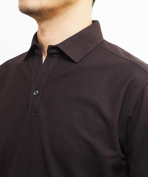 MEN'S MELROSE(メンズメルローズ)の「カルキュロメッシュスッキパーポロシャツ(ポロシャツ・メンズ・ネイビー/ブラウン/グレー・4/3/5/2)」の8枚目の写真