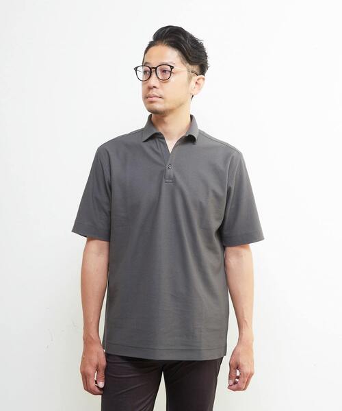 MEN'S MELROSE(メンズメルローズ)の「カルキュロメッシュスッキパーポロシャツ(ポロシャツ・メンズ・ネイビー/ブラウン/グレー・4/3/5/2)」の16枚目の写真