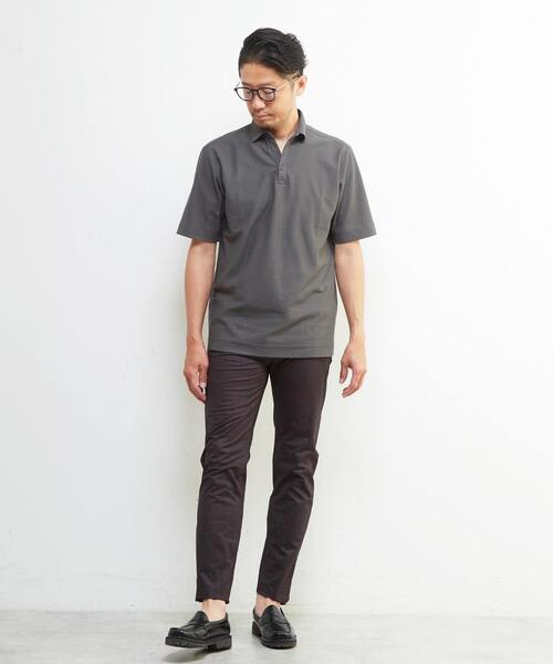 MEN'S MELROSE(メンズメルローズ)の「カルキュロメッシュスッキパーポロシャツ(ポロシャツ・メンズ・ネイビー/ブラウン/グレー・4/3/5/2)」の18枚目の写真