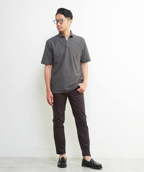 MEN'S MELROSE(メンズメルローズ)の「カルキュロメッシュスッキパーポロシャツ(ポロシャツ・メンズ・ネイビー/ブラウン/グレー・4/3/5/2)」の19枚目の写真
