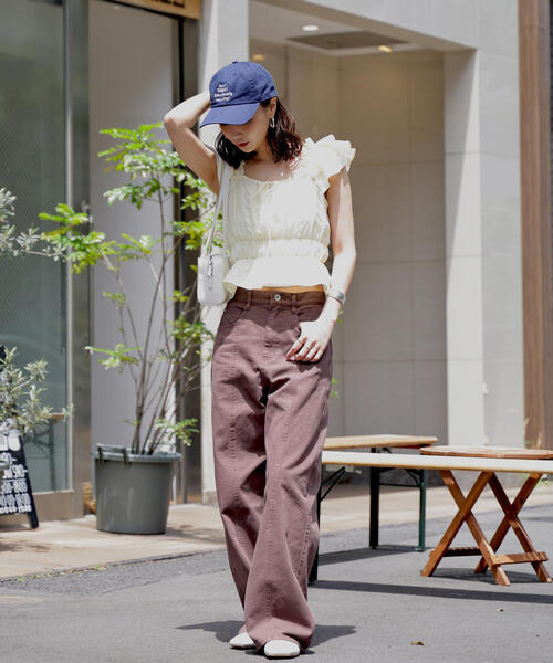 heve/シャーリングペプラムBL／チャコール Heve】 ヘイヴ♡シャーリングペプラムブラウス♡クリーニング