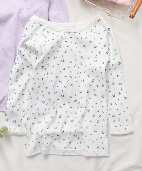 apres les cours（アプレレクール）の「GIRLSスムース深あき長袖肌着（インナーウェア/肌着・キッズ・ラベンダー/オフホワイト/ピンク・80/90/100/110/120/130）」の2枚目の写真