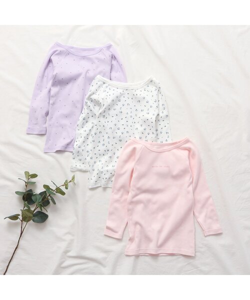 apres les cours（アプレレクール）の「GIRLSスムース深あき長袖肌着（インナーウェア/肌着・キッズ・ラベンダー/オフホワイト/ピンク・80/90/100/110/120/130）」の16枚目の写真