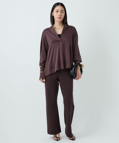 Chaos(カオス)の「Chaos(カオス)/シルクコンロアフレアパンツ 【セットアップ可】(その他パンツ・レディース・ダークブラウン系/ライトグレー/ブラック/ネイビー系/クリーム・36/38)」の6枚目の写真