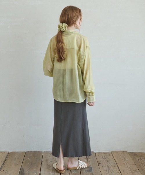 Crisp(クリスプ)の「リブカットスカート(スカート・レディース・チャコールグレー/オレンジ・FREE)」の13枚目の写真