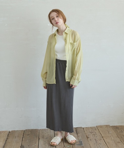 Crisp(クリスプ)の「リブカットスカート(スカート・レディース・チャコールグレー/オレンジ・FREE)」の15枚目の写真