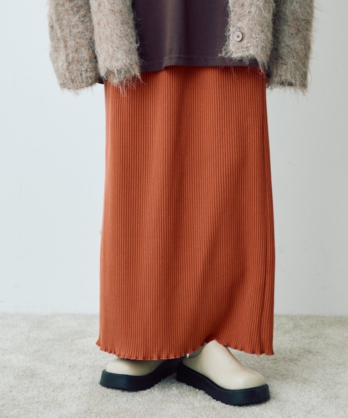 Crisp(クリスプ)の「リブカットスカート(スカート・レディース・チャコールグレー/オレンジ・FREE)」の22枚目の写真