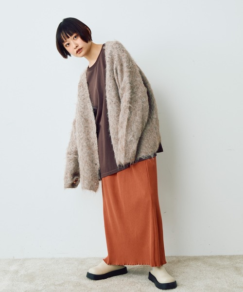 Crisp(クリスプ)の「リブカットスカート(スカート・レディース・チャコールグレー/オレンジ・FREE)」の17枚目の写真