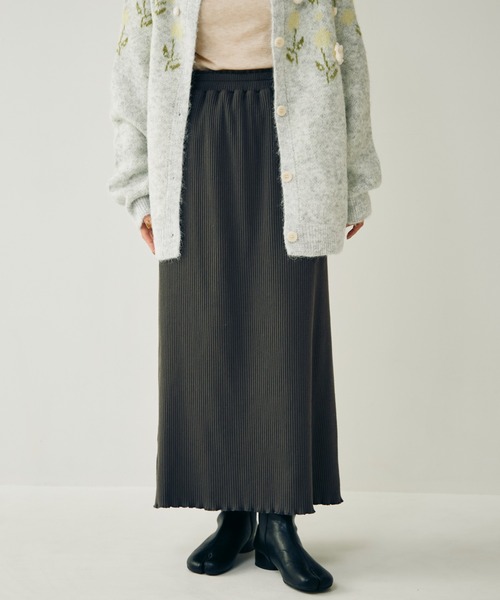 Crisp(クリスプ)の「リブカットスカート(スカート・レディース・チャコールグレー/オレンジ・FREE)」の9枚目の写真