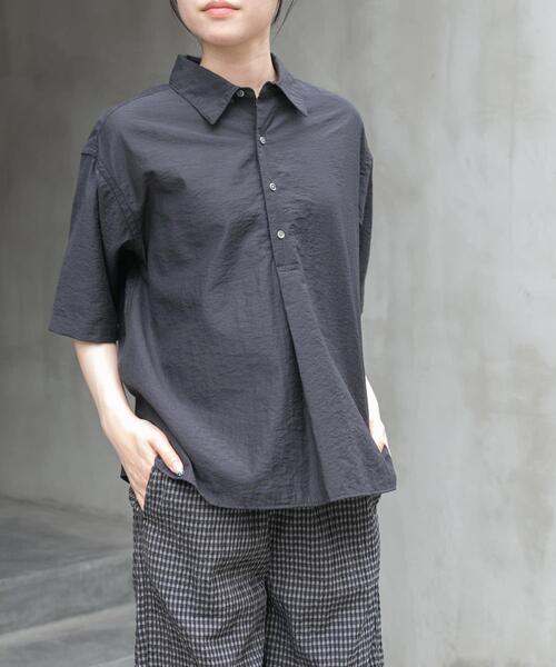 FORK&SPOON（フォークアンドスプーン）の「FORK&SPOON　Nylon Woolプルオーバーシャツ（シャツ/ブラウス・レディース・ブラック/ベージュ系その他・1）」の11枚目の写真