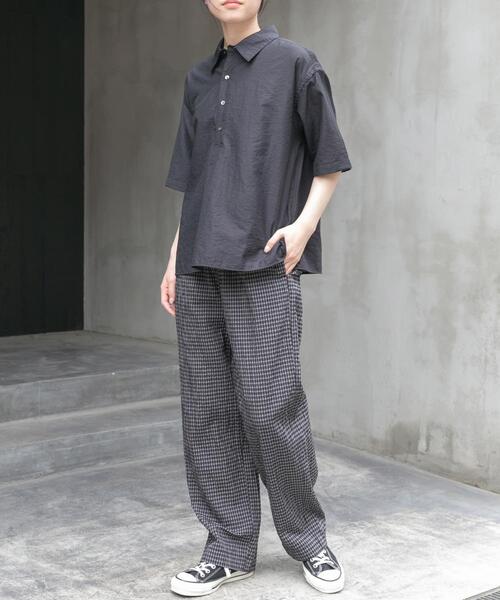 FORK&SPOON（フォークアンドスプーン）の「FORK&SPOON　Nylon Woolプルオーバーシャツ（シャツ/ブラウス・レディース・ブラック/ベージュ系その他・1）」の12枚目の写真