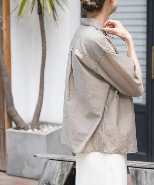 FORK&SPOON（フォークアンドスプーン）の「FORK&SPOON　Nylon Woolプルオーバーシャツ（シャツ/ブラウス・レディース・ブラック/ベージュ系その他・1）」の5枚目の写真