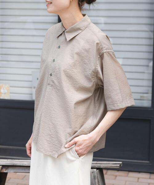 FORK&SPOON（フォークアンドスプーン）の「FORK&SPOON　Nylon Woolプルオーバーシャツ（シャツ/ブラウス・レディース・ブラック/ベージュ系その他・1）」の16枚目の写真