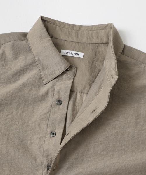 FORK&SPOON（フォークアンドスプーン）の「FORK&SPOON　Nylon Woolプルオーバーシャツ（シャツ/ブラウス・レディース・ブラック/ベージュ系その他・1）」の18枚目の写真