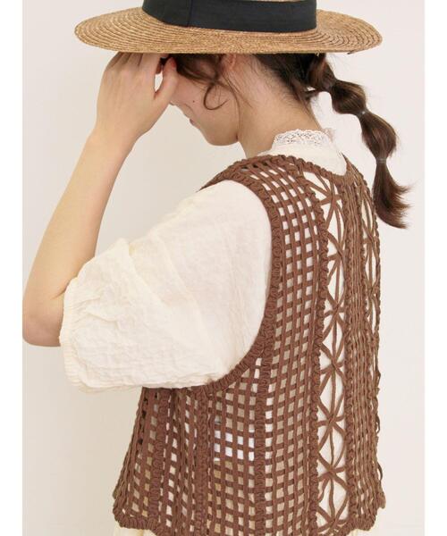 Samansa Mos2（サマンサ モスモス）の「テープベスト（ベスト・レディース・ブラック/ブラウン/キナリ・F）」の4枚目の写真