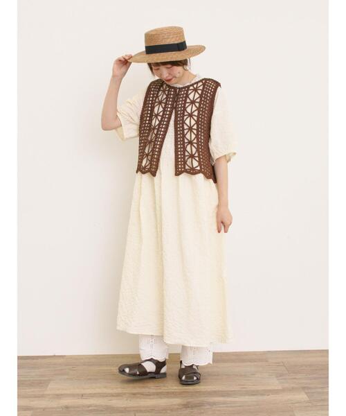 Samansa Mos2（サマンサ モスモス）の「テープベスト（ベスト・レディース・ブラック/ブラウン/キナリ・F）」の6枚目の写真