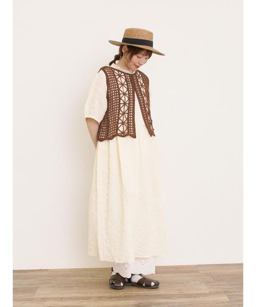 Samansa Mos2（サマンサ モスモス）の「テープベスト（ベスト・レディース・ブラック/ブラウン/キナリ・F）」の7枚目の写真