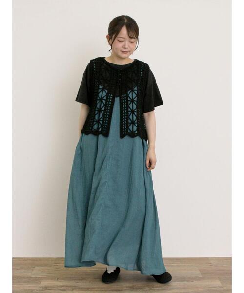 Samansa Mos2（サマンサ モスモス）の「テープベスト（ベスト・レディース・ブラック/ブラウン/キナリ・F）」の10枚目の写真