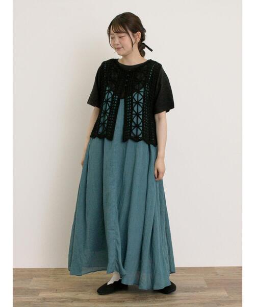 Samansa Mos2（サマンサ モスモス）の「テープベスト（ベスト・レディース・ブラック/ブラウン/キナリ・F）」の13枚目の写真