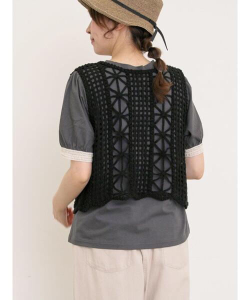 Samansa Mos2（サマンサ モスモス）の「テープベスト（ベスト・レディース・ブラック/ブラウン/キナリ・F）」の15枚目の写真