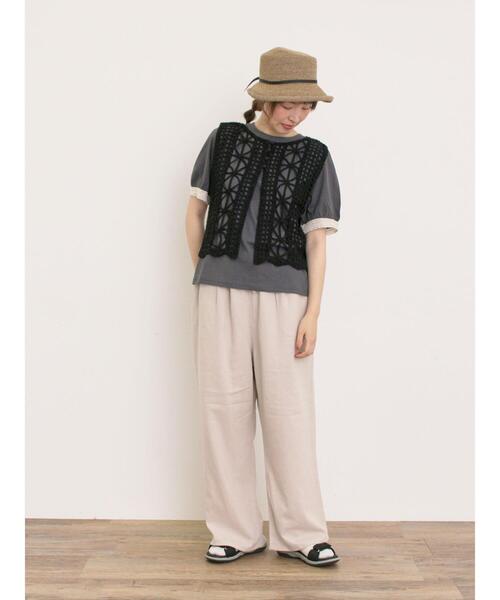 Samansa Mos2（サマンサ モスモス）の「テープベスト（ベスト・レディース・ブラック/ブラウン/キナリ・F）」の17枚目の写真