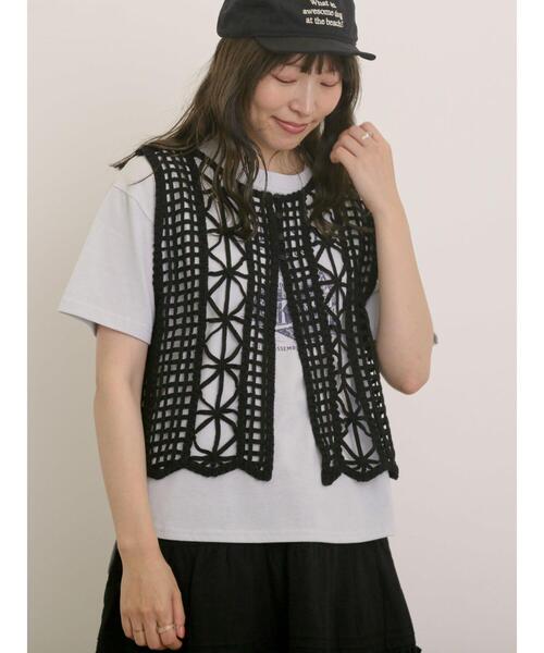 Samansa Mos2（サマンサ モスモス）の「テープベスト（ベスト・レディース・ブラック/ブラウン/キナリ・F）」の18枚目の写真