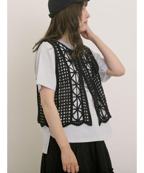 Samansa Mos2（サマンサ モスモス）の「テープベスト（ベスト・レディース・ブラック/ブラウン/キナリ・F）」の19枚目の写真