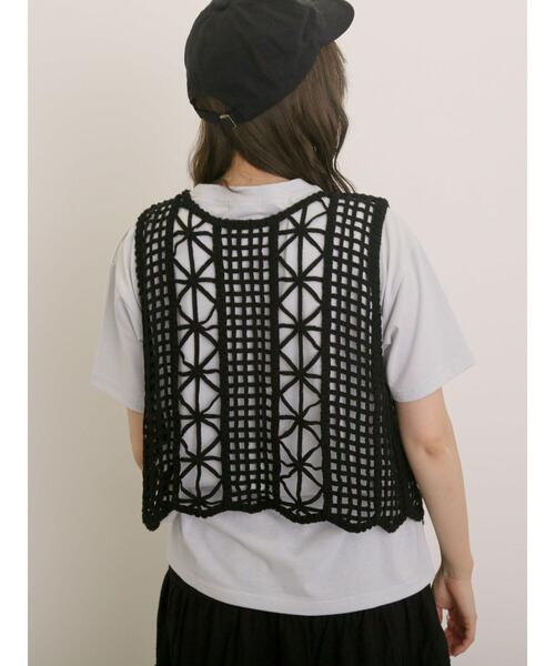 Samansa Mos2（サマンサ モスモス）の「テープベスト（ベスト・レディース・ブラック/ブラウン/キナリ・F）」の21枚目の写真