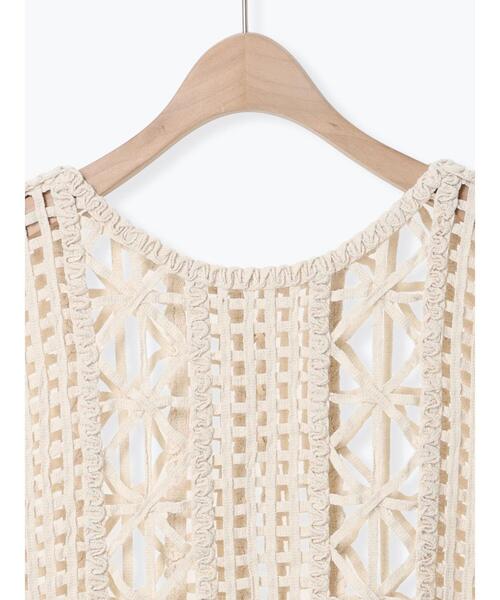 Samansa Mos2（サマンサ モスモス）の「テープベスト（ベスト・レディース・ブラック/ブラウン/キナリ・F）」の11枚目の写真