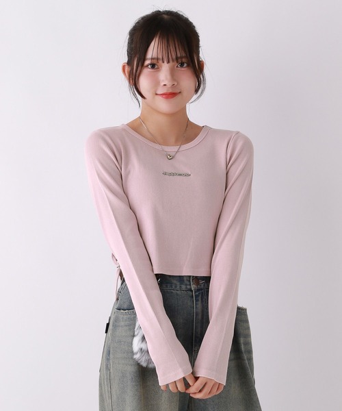 repipi armario（レピピ アルマリオ）の「AcidWashサイドスリットロンT（Tシャツ/カットソー・キッズ・ブラウン/ブラック/ピンク・SMALL/LARGE/MEDIUM）」の9枚目の写真