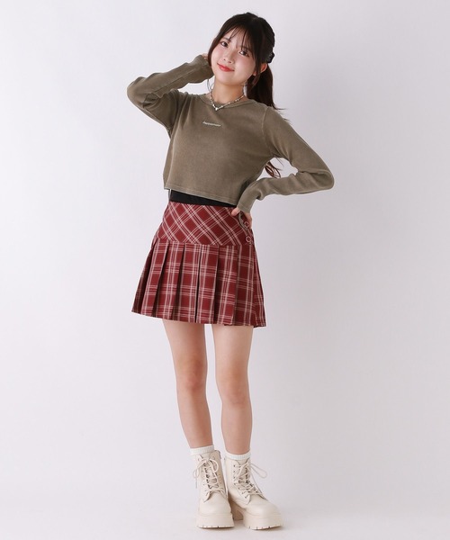 repipi armario（レピピ アルマリオ）の「AcidWashサイドスリットロンT（Tシャツ/カットソー・キッズ・ブラウン/ブラック/ピンク・SMALL/LARGE/MEDIUM）」の10枚目の写真