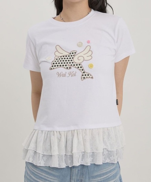 tシャツ Wai Kei／エンゼルイルカレースT レディース セール】Wai Kei／エンゼルイルカレースT（Tシャツ/カットソー