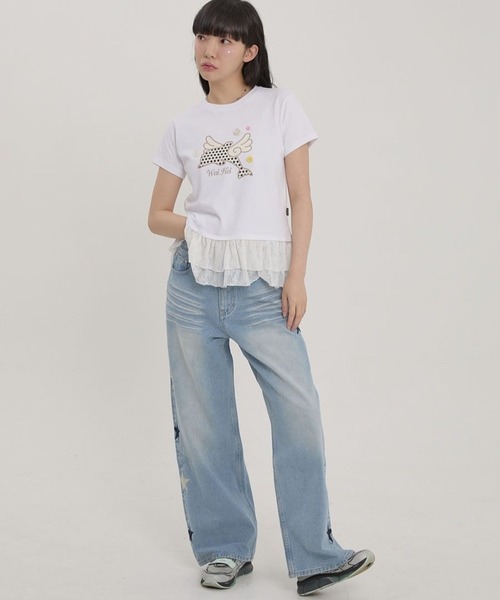 ALAND（エーランド）の「Wai Kei／エンゼルイルカレースT（Tシャツ/カットソー・レディース・ホワイト/ブラック・SMALL/MEDIUM）」の11枚目の写真