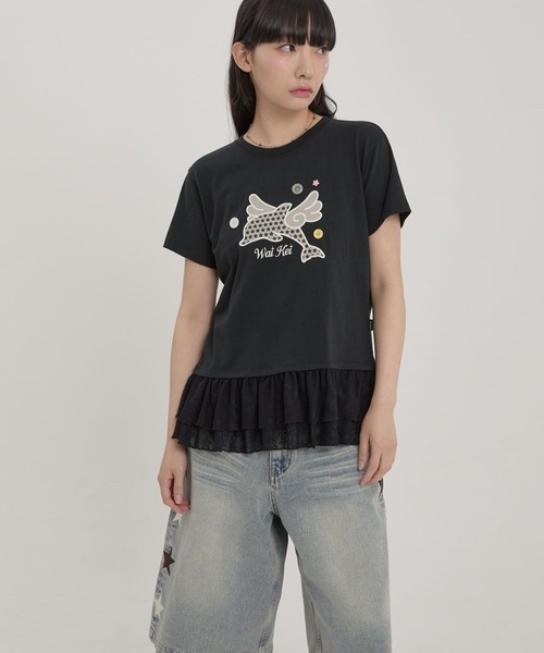 セール】Wai Kei／エンゼルイルカレースT（Tシャツ/カットソー
