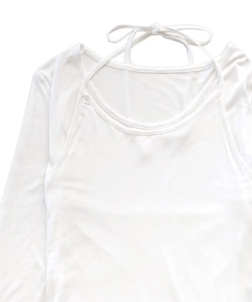 select MOCA(セレクトモカ)の「ホルターキャミレイヤードトップス(Tシャツ/カットソー・レディース・オフホワイト/グレー/ブラック・FREE)」の15枚目の写真
