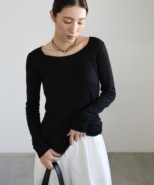 select MOCA(セレクトモカ)の「ホルターキャミレイヤードトップス(Tシャツ/カットソー・レディース・オフホワイト/グレー/ブラック・FREE)」の19枚目の写真