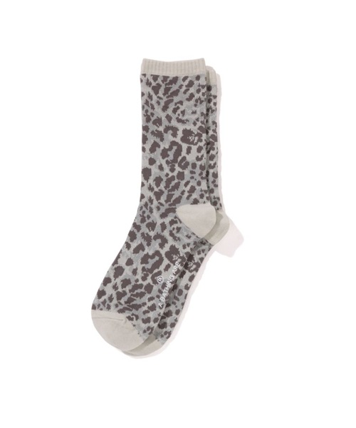 A BATHING APE(アベイシングエイプ)の「WILD LEOPARD PATTERN SOCKS(ソックス/靴下・メンズ・グレー/ネイビー/ベージュ・MEDIUM/LARGE)」の1枚目の写真