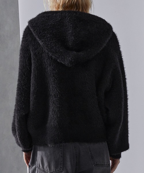 Loose/ルース(ルース)の「ボリュームショート シャギーニットパーカー(パーカー・メンズ・グレー/レッドパープル/ブラック/ブラック系1・S/XS/L/M)」の21枚目の写真