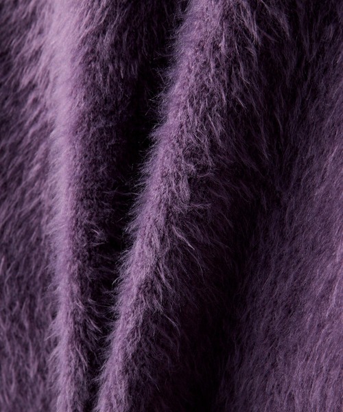 Loose/ルース(ルース)の「ボリュームショート シャギーニットパーカー(パーカー・メンズ・グレー/レッドパープル/ブラック/ブラック系1・S/XS/L/M)」の8枚目の写真