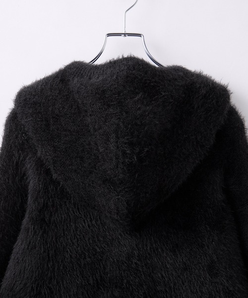 Loose/ルース(ルース)の「ボリュームショート シャギーニットパーカー(パーカー・メンズ・グレー/レッドパープル/ブラック/ブラック系1・S/XS/L/M)」の10枚目の写真